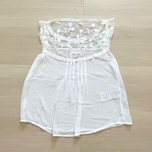 Gilly Hicks lace mesh cropped tank top xs